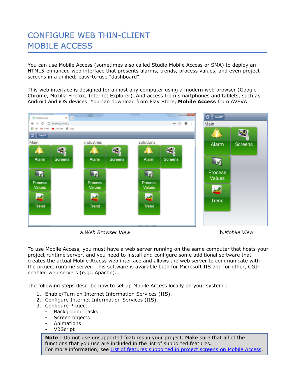 Configure Web Thin-Client Mobile Access