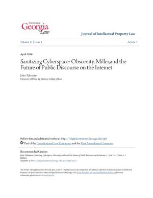 Obscenity, Miller,And the Future of Public Discourse on the Intemet John Tehranian University of Utah, S.J
