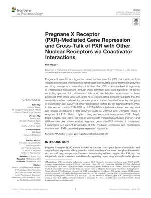 Pregnane X Receptor (PXR)-Mediated Gene Repression and Cross-Talk of PXR with Other Nuclear Receptors Via Coactivator Interactions