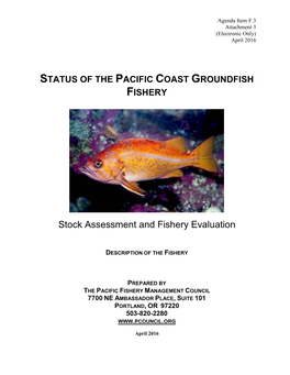 Stock Assessment and Fishery Evaluation