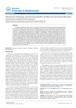Theoretical Modeling and Docking Studies of Silkworm Serotonin