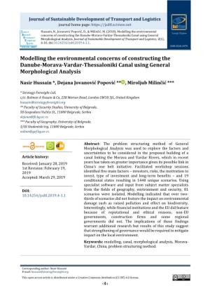 Modelling the Environmental Concerns of Constructing the Danube-Morava-Vardar-Thessaloniki Canal Using General Morphological Analysis