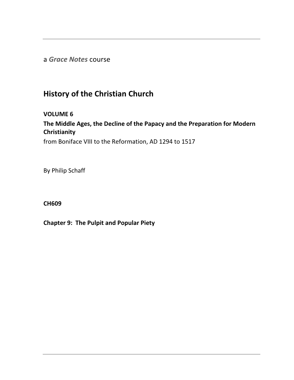 History of the Christian Church*