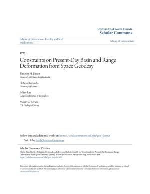 Constraints on Present-Day Basin and Range Deformation from Space Geodesy Timothy H