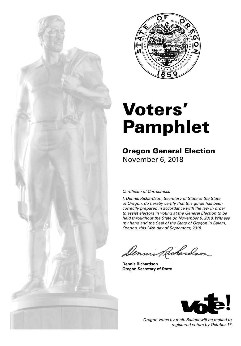 Voters' Pamphlet General Election 2018 for Yamhill County