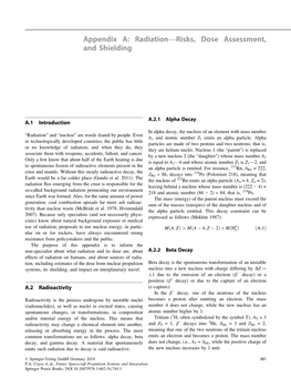 Radiation—Risks, Dose Assessment, and Shielding