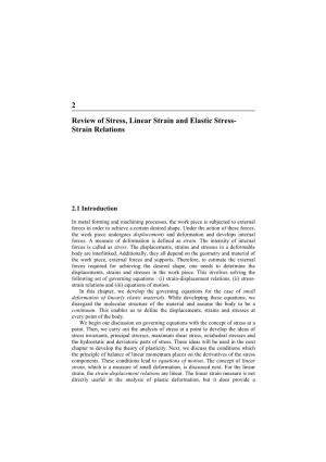 2 Review of Stress, Linear Strain and Elastic Stress- Strain Relations