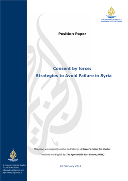 Consent by Force: Strategies to Avoid Failure in Syria