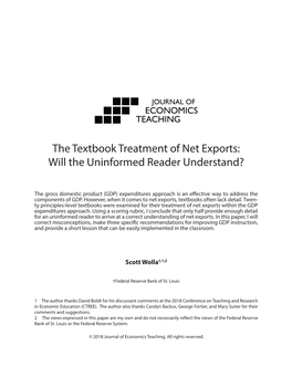 The Textbook Treatment of Net Exports: Will the Uninformed Reader Understand?