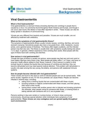 Viral Gastroenteritis Backgrounder