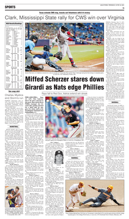 Miffed Scherzer Stares Down Girardi As Nats Edge Phillies