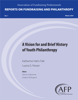 A Vision for and Brief History of Youth Philanthropy