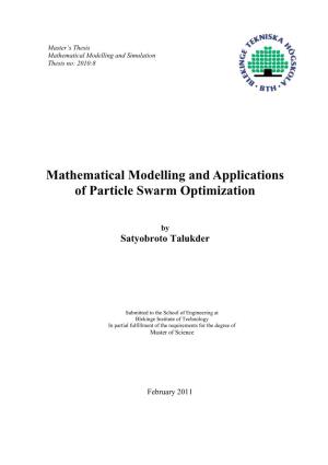 Mathematical Modelling and Applications of Particle Swarm Optimization