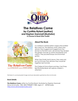 The Relatives Came by Cynthia Rylant (Author) and Stephen Gammell (Illustrator) a Choose to Read Ohio Toolkit