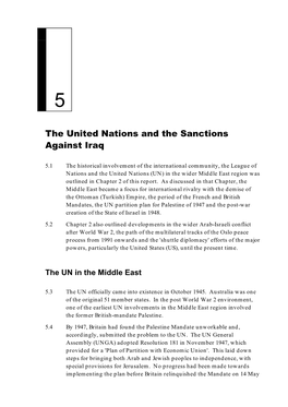 Chapter 5: the United Nations and the Sanctions Against Iraq