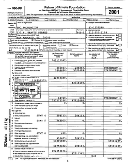 Return of Private Foundation Fo~M 990-PF