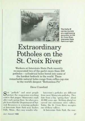 Extraordinary Potholes on the St. Croix River
