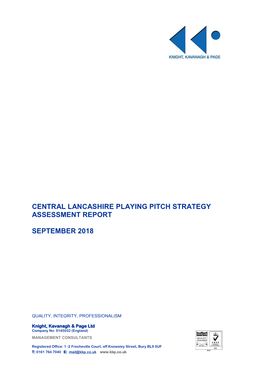 Central Lancashire Playing Pitch Strategy Assessment Report