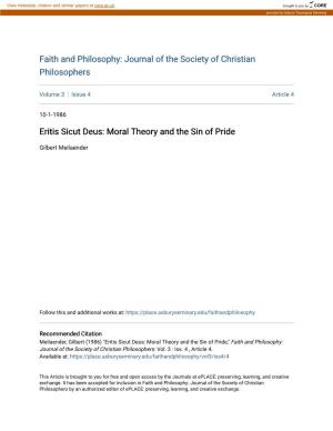 Eritis Sicut Deus: Moral Theory and the Sin of Pride