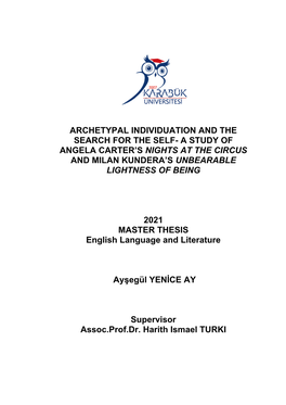 Archetypal Individuation and the Search for the Self- a Study of Angela Carter's Nights at the Circus and Milan Kundera's Un