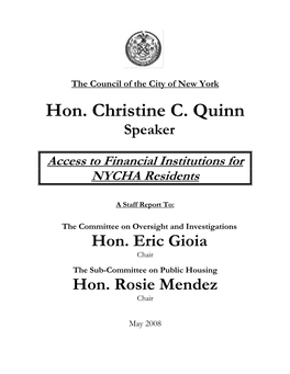 Hon. Christine C. Quinn Speaker