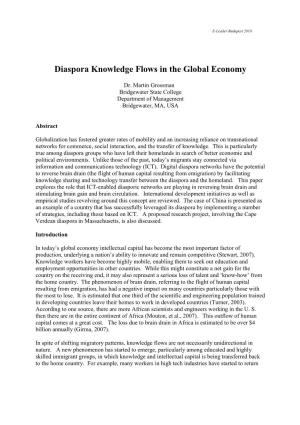 Diaspora Knowledge Flows in the Global Economy