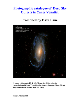 Photographic Catalogue of Deep Sky Objects in Canes Venatici