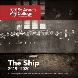 The Ship 2019-2020 by Email to with Some of Our Alumnae