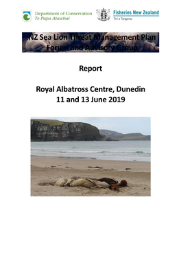 Report Royal Albatross Centre, Dunedin 11 and 13 June 2019 NZ
