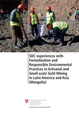 SDC Experiences with Formalization and Responsible Environmental Practices in Artisanal and Small-Scale Gold Mining in Latin