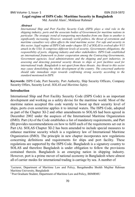 ISPS Code: Maritime Security in Bangladesh Md