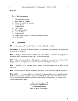 1 Reconstitution De La Constituante 6-7-8 Février 2006 Scénario I. Les