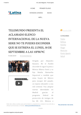 Telemundo Presenta El Aclamado Elenco