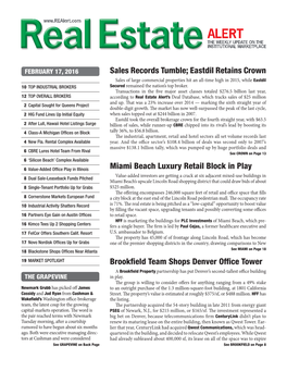 Real Estate Alert’S Deal Database, Which Tracks Sales of $25 Million 2 Capital Sought for Queens Project and Up