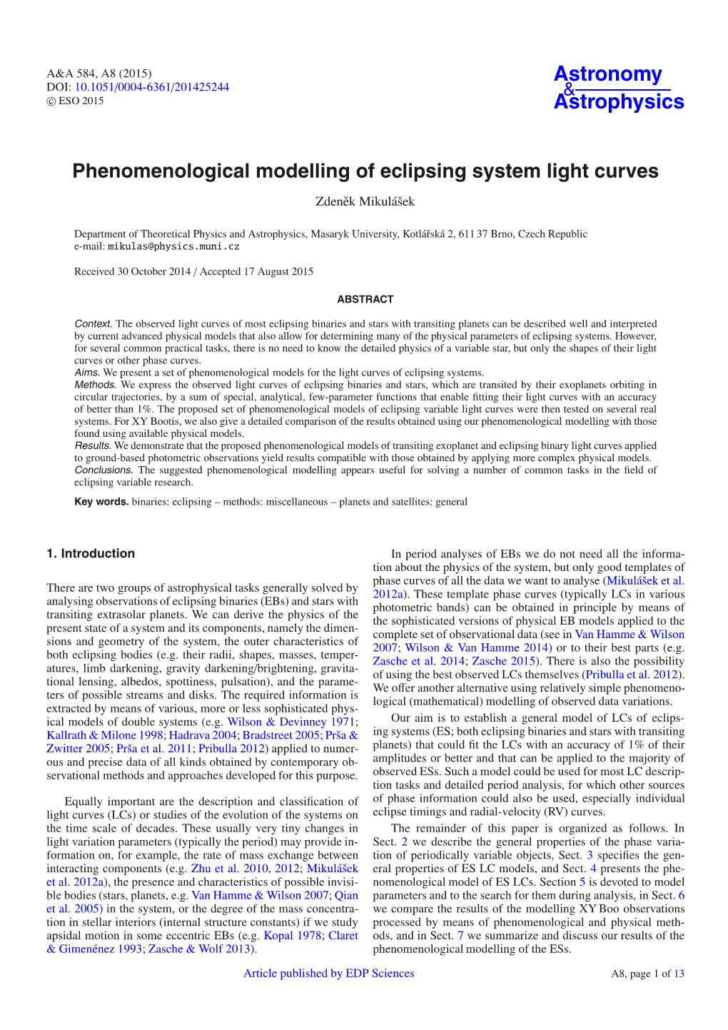 Phenomenological Modelling of Eclipsing System Light Curves