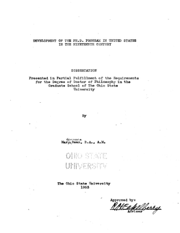 Development of the Ph.D. Program in United States in the Nineteenth Century