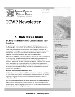 TCWP Newsletter