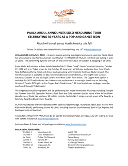 Paula Abdul Announces Solo Headlining Tour Celebrating 30 Years As a Pop and Dance Icon