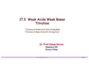17.3 Weak Acids Weak Bases Titration