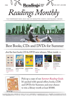 Best Books, Cds and Dvds for Summer