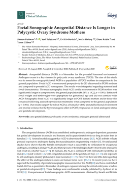 Foetal Sonographic Anogenital Distance Is Longer in Polycystic Ovary Syndrome Mothers