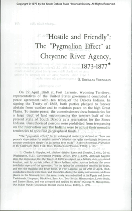 '••'"Hostile and Friendly": the "Pygmalion Effect" at Cheyenne River Agency