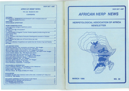 African Herp News Issn 1017 • 6187 No