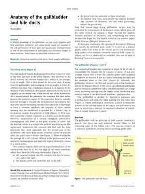 Anatomy of the Gallbladder and Bile Ducts