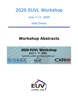 2020 EUVL Workshop – Abstracts