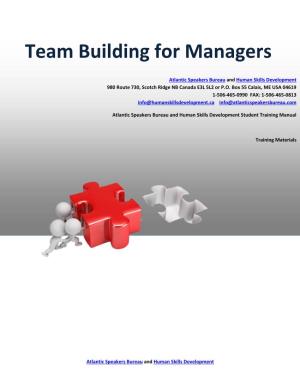 Team Building for Managers