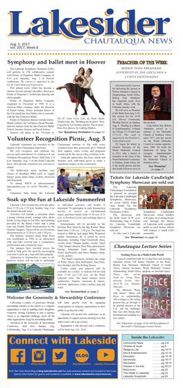 Volunteer Recognition Picnic, Aug. 5 Curtis Endowment