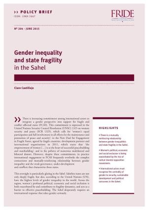 Gender Inequality and State Fragility in the Sahel