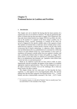 Chapter X Positional Factors in Lenition and Fortition