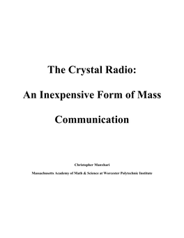 The Crystal Radio